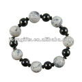 Magnetic Hematite Howlite Beaded Bracelet 7.25"